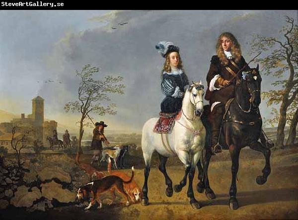 Aelbert Cuyp Lady and Gentleman on Horseback